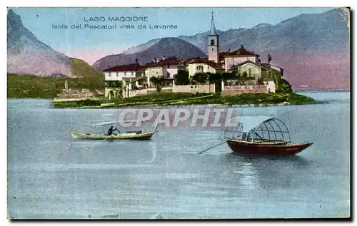 Cartes postales Lago Maggiore Isola del Pescatori Vista da Levante Bateau