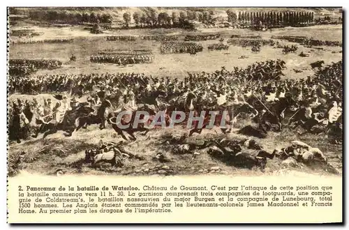 Cartes postales Panorama de la Bataille de Waterloo Chateau de Goumont Militaria