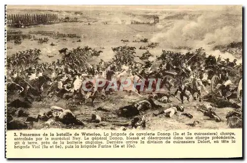 Cartes postales Panorama de la Bataille de Waterloo La Brigade de Cavalerie Donop Militaria