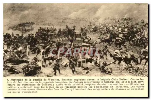 Cartes postales Panorama de la Bataille de Waterloo Batteries anglaises devant la brigade Colin Halkett Militari