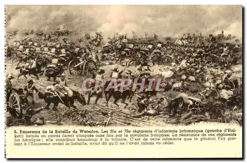 Cartes postales Panorama de la Bataille de Waterloo Les 30e et 73e regiments d infanterie britannique Militaria