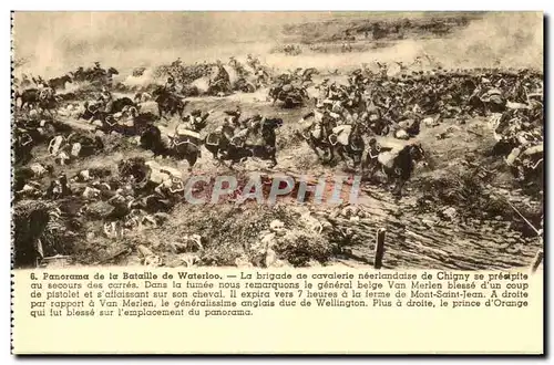 Cartes postales Panorama de la Bataille de Waterloo La Brigade de Cavalerie Neerlandaise de Chigny Militaria