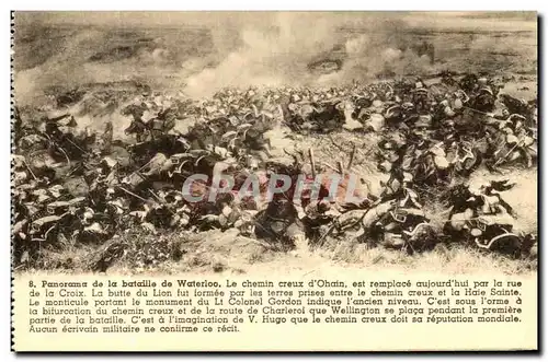 Cartes postales Panorama de la Bataille de Waterloo Le Chemin creux d Ohain Militaria