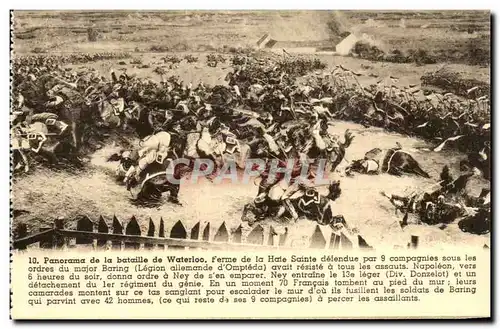 Cartes postales Panorama de la Bataille de Waterloo Ferme de la Haie Sainte Militaria