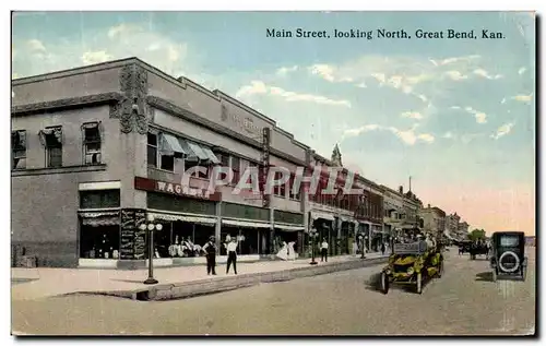 Cartes postales Main Street Looking North Great Bend Kan