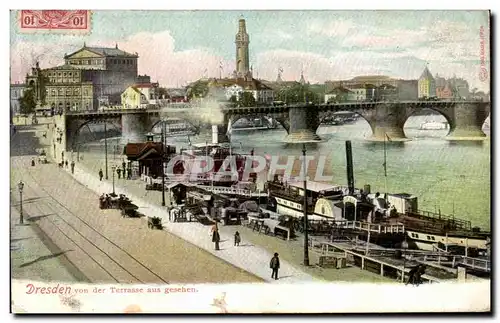 Cartes postales Dresden von der Terrasse aus Gesehen Bateau