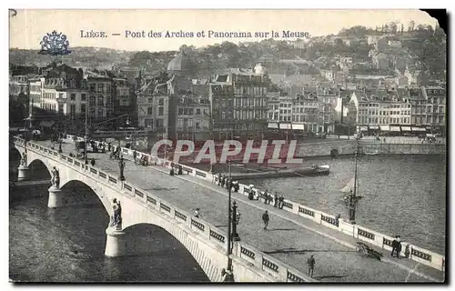 Cartes postales Liege Pont des Arches et Panorama sur la Meuse