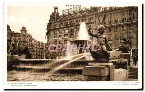 Cartes postales Barcelona Fuentes de la Plaza Cataluna