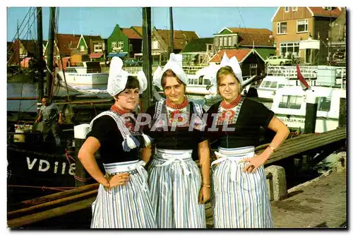 Moderne Karte Volendam Holland Folklore Costume