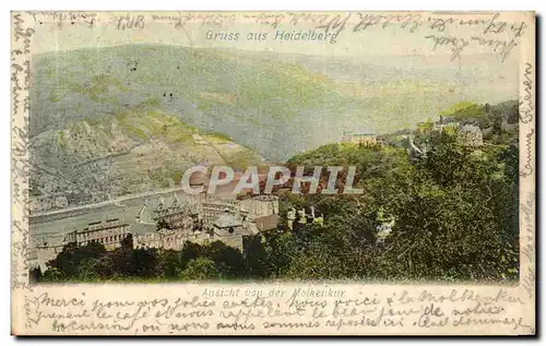 Cartes postales Gruss aus Heidelberg Ansicht von der Molkenkurn