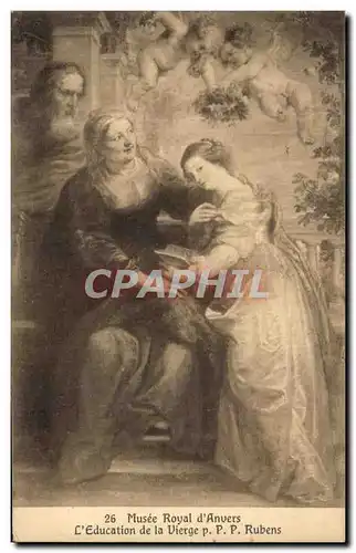 Cartes postales Musee Royal d Anvers L Education de la Vierge Rubens