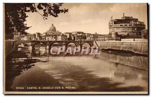 Cartes postales Roma Castel S Angelo Con S Pietro