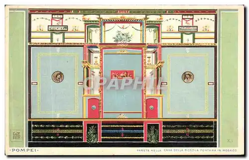 Ansichtskarte AK Pompei Parete Casa Della Piccola fontana in mosaico