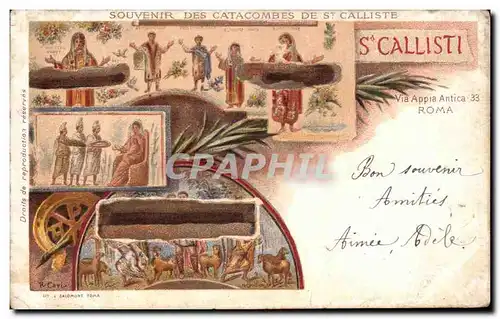 Cartes postales Via Appia Antica Roma Catacombes St Calliste