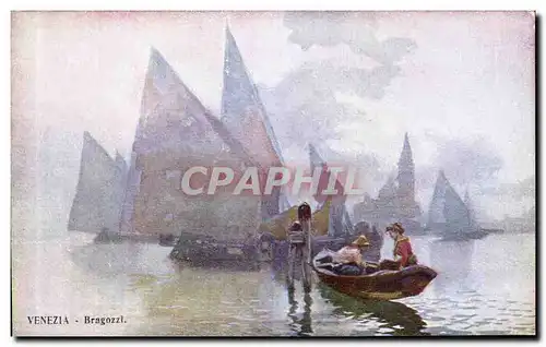 Cartes postales Venezia Bragozzi Bateaux