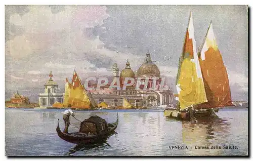 Cartes postales Venezia Chiesa Della Salute Bateaux