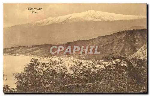 Ansichtskarte AK Taormina Etna Volcan