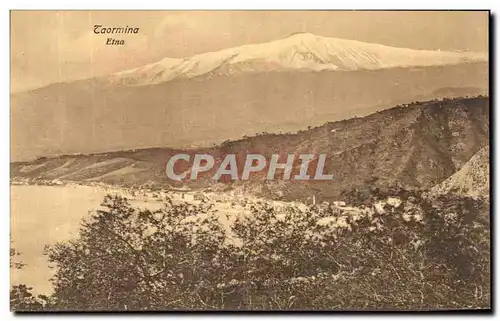 Cartes postales Taormina Etna Volcan