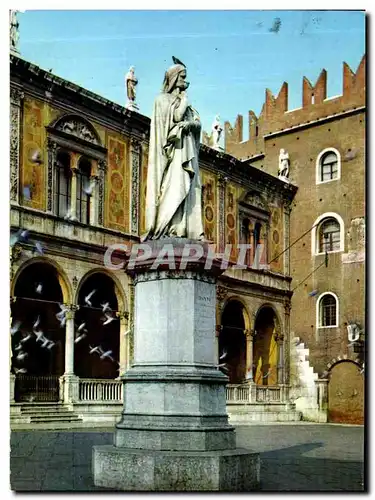 Cartes postales moderne Verona Piazza dei Signort Monument a Dante Signori Platz Dante Denkmal