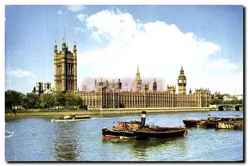 Cartes postales moderne London The Houses of Parilament on the Bank of the Thames at Westminster Maginificent