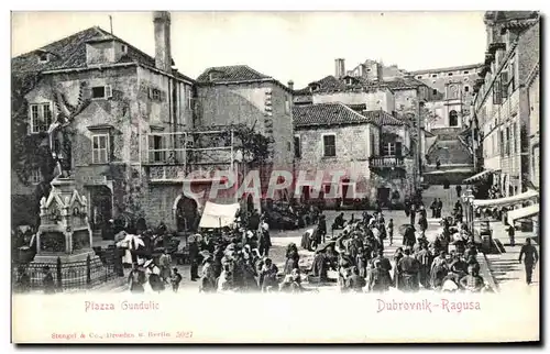 Cartes postales Piazza Gundulic Dubrovnik Ragusa