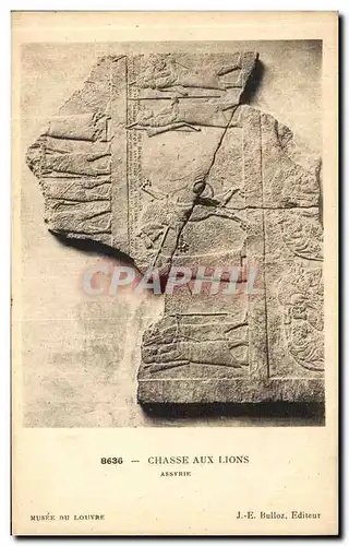 Cartes postales Chasse Aux Lions Assyrie Musee du Louvre Paris