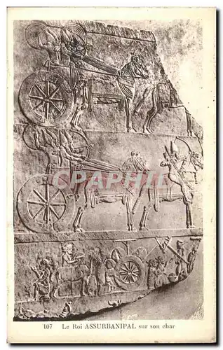 Cartes postales Le Roi Assurbanipal sur son char
