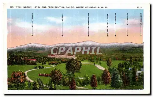 Cartes postales Washington Hotel and Presidential Range White Mountains