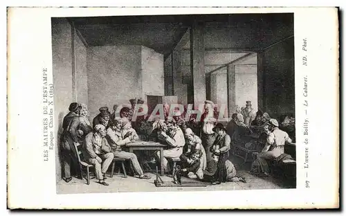 Ansichtskarte AK L ceuvre De Boilly Le cabaret Les Maitres de L Estampe Epoque Charles X