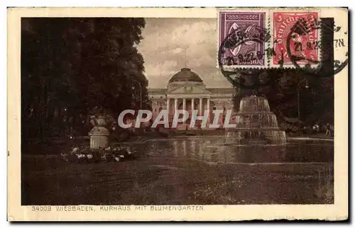 Cartes postales Wiesbaden Kurhaus Mit Blumengarten