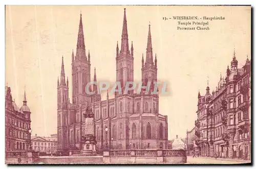 Cartes postales Wiesbaden Hauptkirche Templeprincipal Protestant Chruch