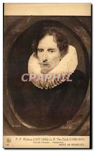 Ansichtskarte AK Musee De Bruxelles Rubens Van Dyck Portrait d homme