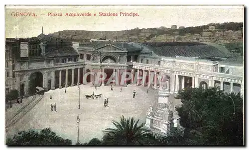 Cartes postales Genova Piazza Acquaverde e Stazione Principe