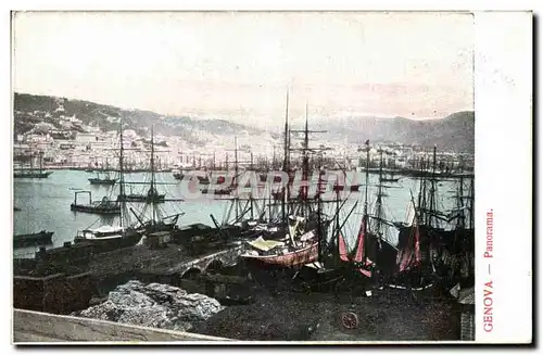 Cartes postales Genova Panorama Bateaux