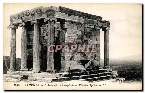 Ansichtskarte AK Athenes L Acropole Temple de la Victorie Aptere