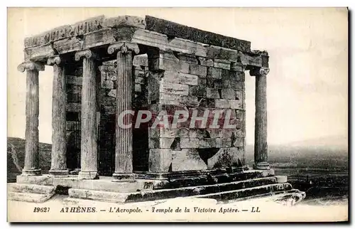 Cartes postales Athenes L Acropole Temple de la Victorie Aptere