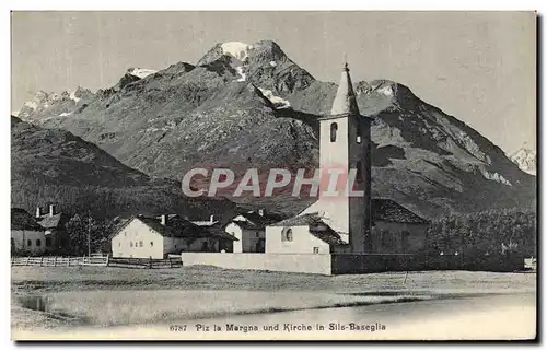 Cartes postales Piz la Margna Und Kirche in Sils Baseglia