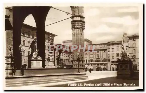 Ansichtskarte AK Firenze Portico degli Uffizi e Piazza signoria