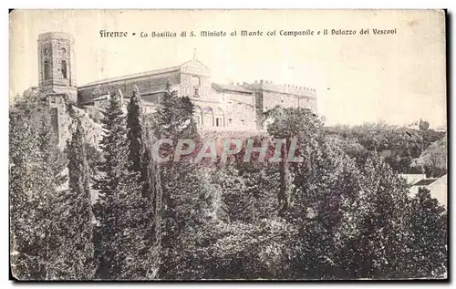 Cartes postales Firenze La Basilica di s Miniata al monte col Companile e il Palazzo dei Vescovi