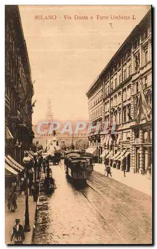 Cartes postales Milano Via Dante e Torre Umberto I