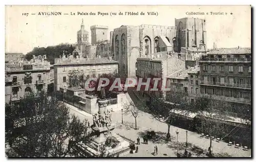 Cartes postales Avignon Le palais des Papes vu de l hotel de ville