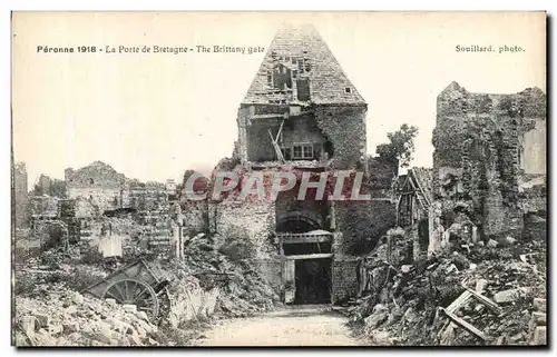 Cartes postales Peronne La Porte de Bretagne Militaria