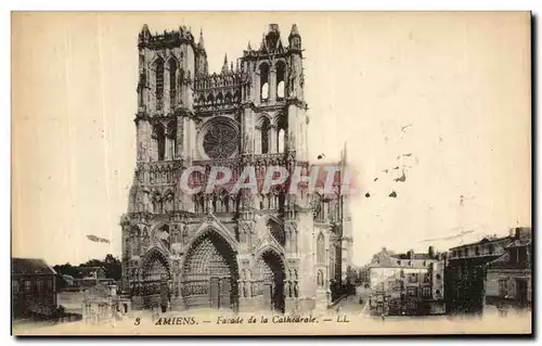 Cartes postales Amiens Facade de la Cathedrale