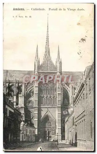 Ansichtskarte AK Amiens Cathedrale Portail de la Vierge Doree