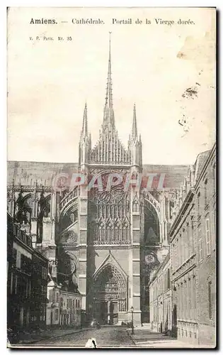 Cartes postales Amiens Cathedrale Portail de la Vierge Doree