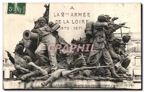 Ansichtskarte AK Le Mans Bas relief de la Statue du General Chanzy Militaria