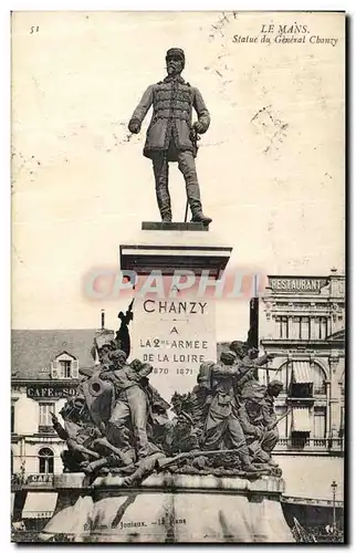 Ansichtskarte AK Le Mans Statue du General Chanzy Militaria