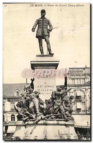 Cartes postales Le Mans Statue du General Chanzy Detail Militaria