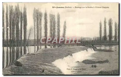 Cartes postales Sarthe Ste Jamme Barrage sur la Sarthe a l usine Chappee