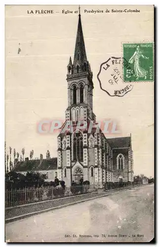 Cartes postales La Fleche Eglise et Presbytere de Sainte Colombe